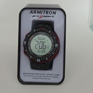 Armitron Sport Men's Watch 40/8391BRD Digital Chronograph Black Red 100M